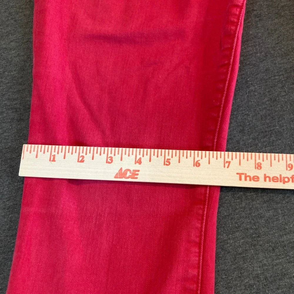 7 For All Mankind Jeans Women 14/27 Skinny Red‎ Stretch Flex Raw Hem AU8150367A